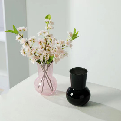 Nordic Ins Simple and Light Luxury Glass Vase Decoration Good-looking Flowers Flower Container Home Desktop Decoration Props