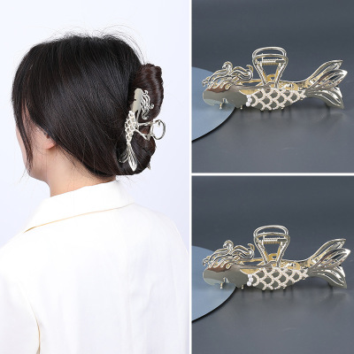 New Mermaid Hair Accessories Back Head Pearl Hair Clip Hairpin Wholesale Fashion All-Match Grip Shark Clip