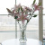 Nordic Ice Pattern Glass Vase Transparent Creative Large Living Room Flower Arrangement Lily and Dracaena Sanderiana Flowers Household Dining Table Ornaments