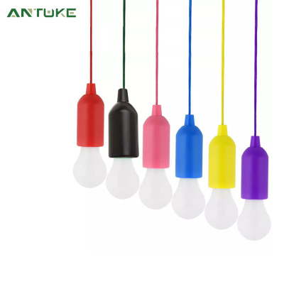 LED Portable Colorful Light with Pull Rope Retro Lighting Tent Camping Camping Cable Light Bulb Cable Small Night Lamp