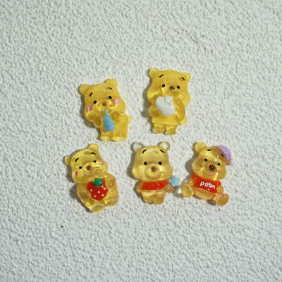 DIY Material Transparent Bear Resin Accessories Handmade Hair Accessories Material Phone Case Water Cup Clothing Accessories Wholesale