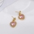New Super Gentle Dream Pink Crystal Earrings Women's Korean Sterling Silver Needle Sweet Loving Heart Refined and Simple Earrings Fashion