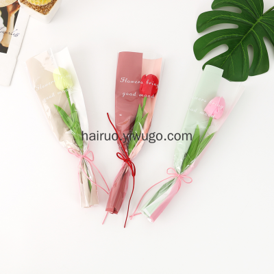 2022 New Single Stem Tulip Valentine's Day Gift Artificial Flower Cross-Border Wholesale Soap Flower Mother's Day Gift