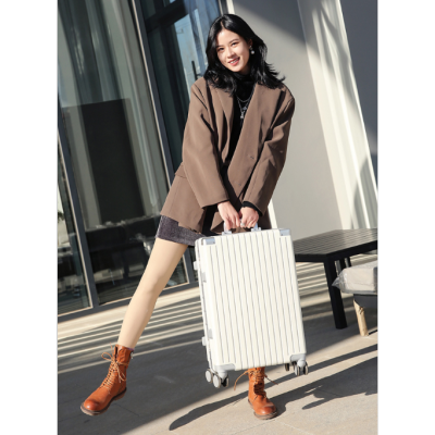 Aluminum Frame Luggage Universal Wheel Female Student 20-Inch Boarding Travel Luggage Trolley Case