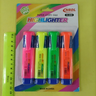 N-208 4 Suction Cards Color Fluorescent Pen
