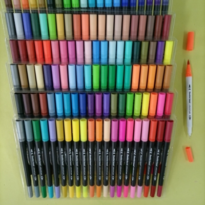 120 Color PVC Double-Headed Color Watercolor Marker Pen