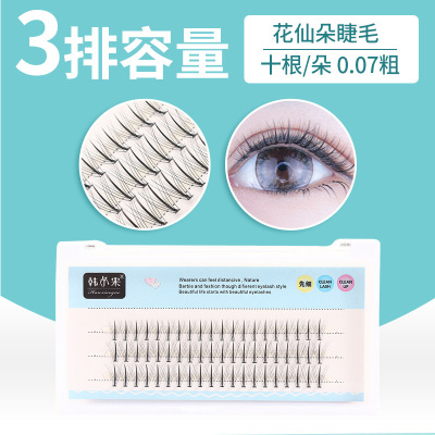 False Eyelashes Flower Fairy Flower Natural Soft Single Plant Grafting Self-Adhesive Eyelash Single Cluster Planting Set Wholesale