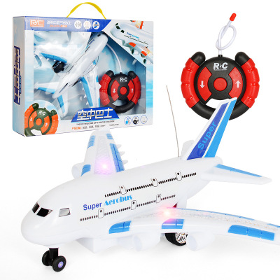 Children's Toy Two-Channel Remote Control Aircraft Airbus Wireless Remote Control Electric Airliner Light Model