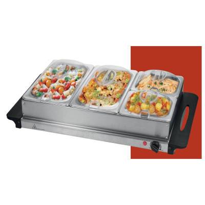 3X2.5L Quantity Discount Stainless Steel Heated Buffet Platter