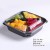 Disposable Transparent Fruit Container Multi-Grid 3-Compartment round with Lid Fresh-Cut Fruits Fruit Platter Takeaway Packing Box