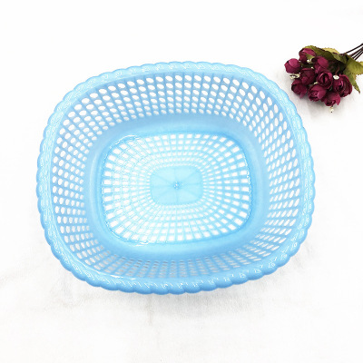 717 Square Kitchen Plastic Fruit Drain Basket Washing Vegetable Basket 2 Yuan Department Store Wholesale