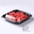 Disposable Transparent Fruit Container Multi-Grid 3-Compartment round with Lid Fresh-Cut Fruits Fruit Platter Takeaway Packing Box