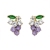 New Purple Small Grape Exquisite Petite Earrings Korean Fashionable Temperamental All-Match Geometric Sterling Silver Needle Earrings Fashion