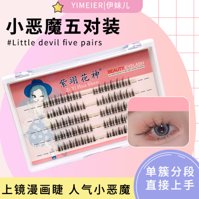False Eyelashes Natural Single Cluster Segmented Fairy Hair Eyelashes Self-Grafting Fairy Factory Wholesale