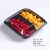 Disposable Transparent Fruit Container Multi-Grid 3-Compartment round with Lid Fresh-Cut Fruits Fruit Platter Takeaway Packing Box