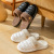 New Eva Waterproof Cotton Slippers Korean Home Indoor Warm Couple Men Women's Toe-Covered Half Slippers Autumn and Winter