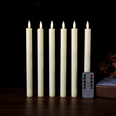 Electronic Candle Simulation the Wedding Party Props Glossy Led Pole Candle White Bullet Plastic Candle Atmosphere Ornaments