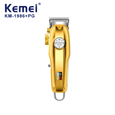 Cross-Border Factory Direct Supply Men's Charging Haircut Push Kemei KM-1986 + Pgled Display