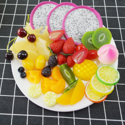 Emulational Fruit Slice Lemon Strawberry Slice Mini Simulation Plastic Fruit Slice Model Birthday Cake Accessories