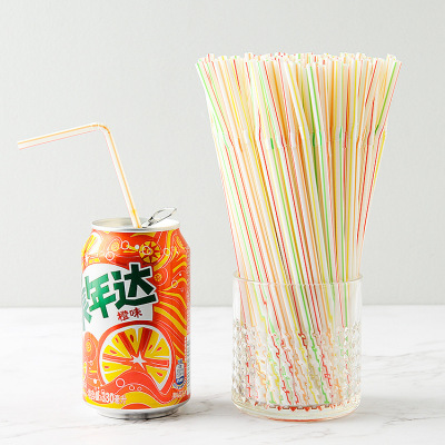 Disposable Color Elbow Plastic Straw Lengthened Flexible Juice Drink Milk Tea Straw 100 Pieces