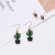 Sterling Silver Needle Funny Earrings Korean Style Mori Style Cactus Fruit Series Ear Hook Green Plant Fruit Earrings