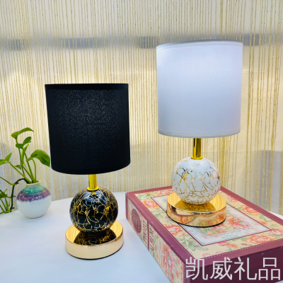 Table Lamp Marbling Ceramic Lamp Modern Lamp Craft Table Lamp Bedroom Table Lamp Simple Table Lamp Eye-Protection Lamp