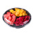 Disposable Transparent Fruit Container Multi-Grid 3-Compartment round with Lid Fresh-Cut Fruits Fruit Platter Takeaway Packing Box