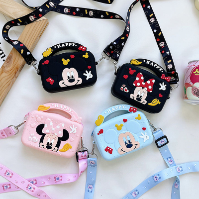 Internet Celebrity Mini Bag Silicone Cute Cartoon Girl Children's Minnie Mickey Small Square Bag Handbag Shoulder Messenger Bag