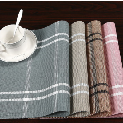 Large Plaid Placemat PVC Western-Style Placemat Japanese and European Style Thermal Shielded Table Mat Coasters