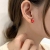 Japanese Exquisite Small and Sweet Geometric Ear Studs New Festive Red Jelly Texture Red Pomegranate Seed Simple Earrings