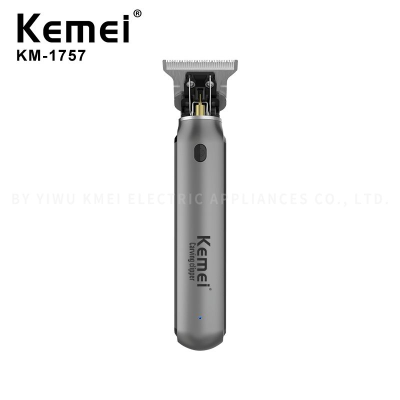 USB Charging Zero Cutting Blade Cordless Hair Trimmer KM-1757 Haircut Push