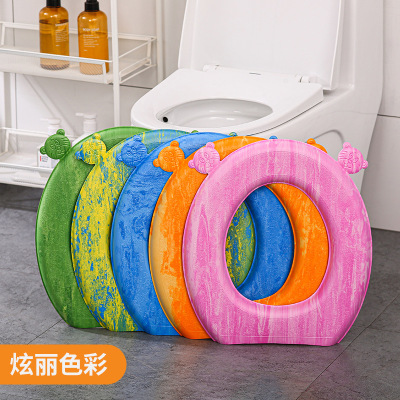 Colorful Tiger Head Portable Eva Toilet Mat Thickened Waterproof Quick-Drying Closestool Cushion Four Seasons Universal Washer with Handle
