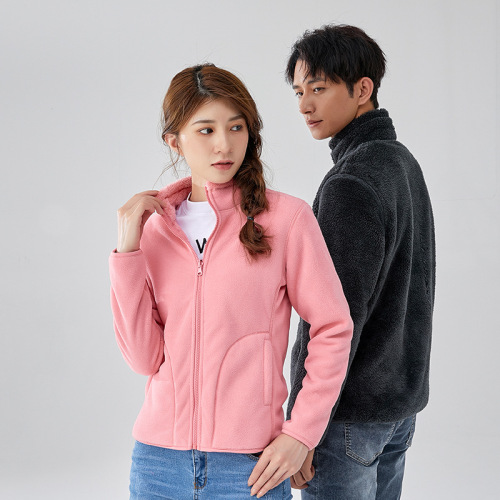 fleece jacket men and women thickened double-sided polar fleece sweater jacket couple sports outdoor fleece jacket