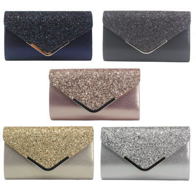 Women's Party Bag European and American Fashion Pu Dinner Bag 679 Flash Material Evening Bag Women's Handbag Chain Bag