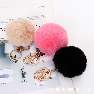Creative Anti-Rabbit Fur Ball Keychain 8cm Women's Bag Pendant Diy Shoes and Hats Clothing Ornament.