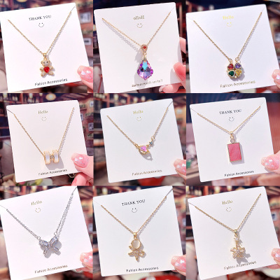 Steel Necklace Special Interest Light Luxury Opal Clavicle Chain Online Best-Selling Product Necklace Jewelry Wholesale