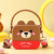 Strawberry Bear Three-Dimensional Cartoon Silicone Messenger Bag Purple Rabbit Cartoon Student Smiley Dinosaur Square Portable Coin Purse