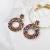 Retro Color Bead Earrings Women's Ethnic Style Rainbow Beaded Color Matching Earrings Bohemian Handmade Earrings