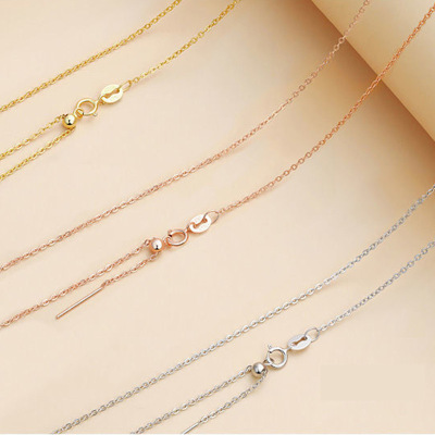 9.25 Million Energy Chain O-Shaped Chain Box Chain Electroplated Platinum 18K Gold Rose Gold Cross Chain Silver Necklace