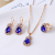 Factory Spot Personalized Water Drop Rhinestone Necklace Earrings and Ring Set Bridal Popular Ornament Three-Piece Set