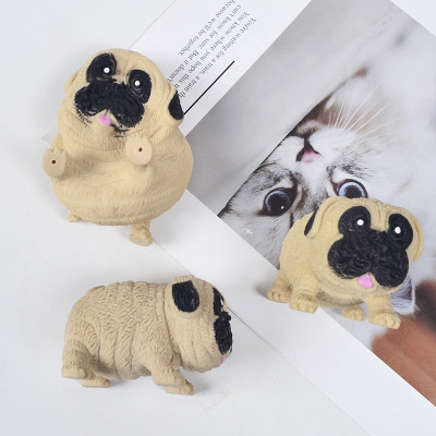 Best-Seller on Douyin Vent Pat Dog Lala Pug Compressable Musical Toy Decompression Animal Squishy Toys Discount