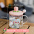 Tulip Transparent Glass Cup Girls Good-looking High Temperature Resistant Household Large Capacity Drinking Mug with Cover Spoon