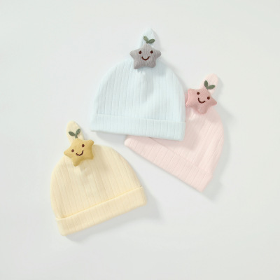 New Babies' Soft Wool Spring, Autumn and Winter Double Layer Baby Beanie Cap 0-3-6 Months Newborn Warm Cute Baby Hat