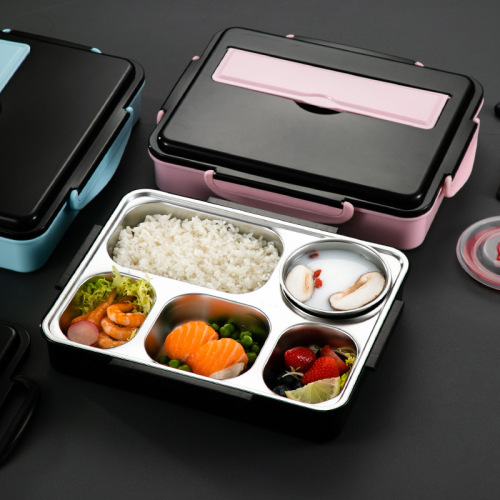 office worker bento box adult lunch box lunch box set water injection multi-grid insulated soup bowl can be divided with soup plate
