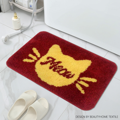 Plush Mats Ins Cartoon Living Room and Toilet Absorbent Bathroom Non-Slip Rug Entrance Home Use Bedroom Foot Mat Carpet