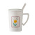 INS Cute Tulip Water Cup Girl Heart Student Gift Ceramic Cup with Cover Spoon Office Mug Household