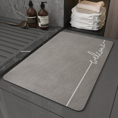 Napa Leather Bathroom Mat Leather Door Mat Simple Floor Mat Home Non-Slip Bathroom Suede Panleather Quick-Drying Mat