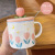 Ceramic Cup Good-looking Tulip Ins Cute Couple Water Cup with Cover Spoon Mug Gift Cup Wholesale