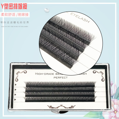 False Eyelashes 0.07 Thick Y-Shaped Dense Row Grafting 4 Rows Single Plant Planting Soft and Comfortable Factory Wholesale