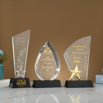 Multi-Specification Transparent Crystal Trophy Wholesale Company School Competition Awards Annual Meeting Souvenir